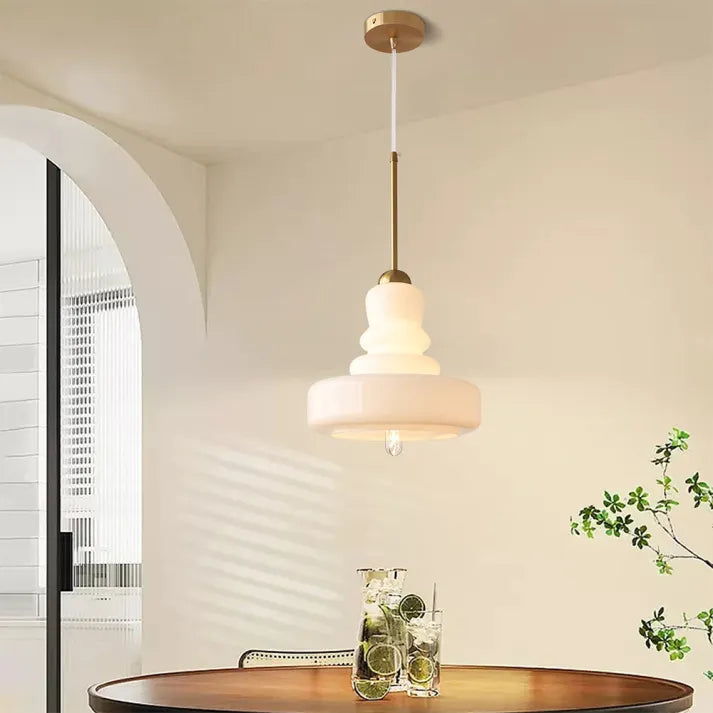 Variant image for Bauhaus Kürbis Pendelleuchte aus Glas – Elegante Hängeleuchte für Esszimmer und Wohnzimmer, 30 cm Durchmesser-5