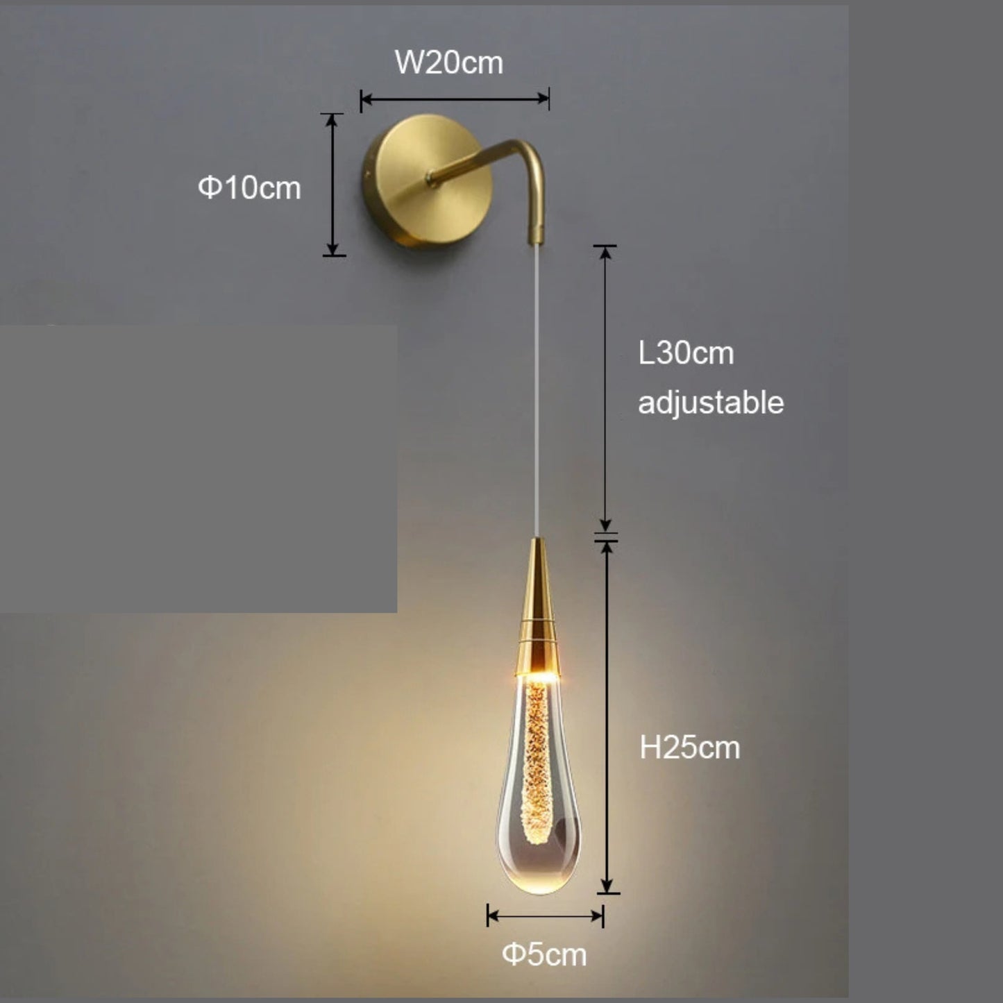 GlimmerGlass |  Moderne Kristall-Raindrop-Leuchte