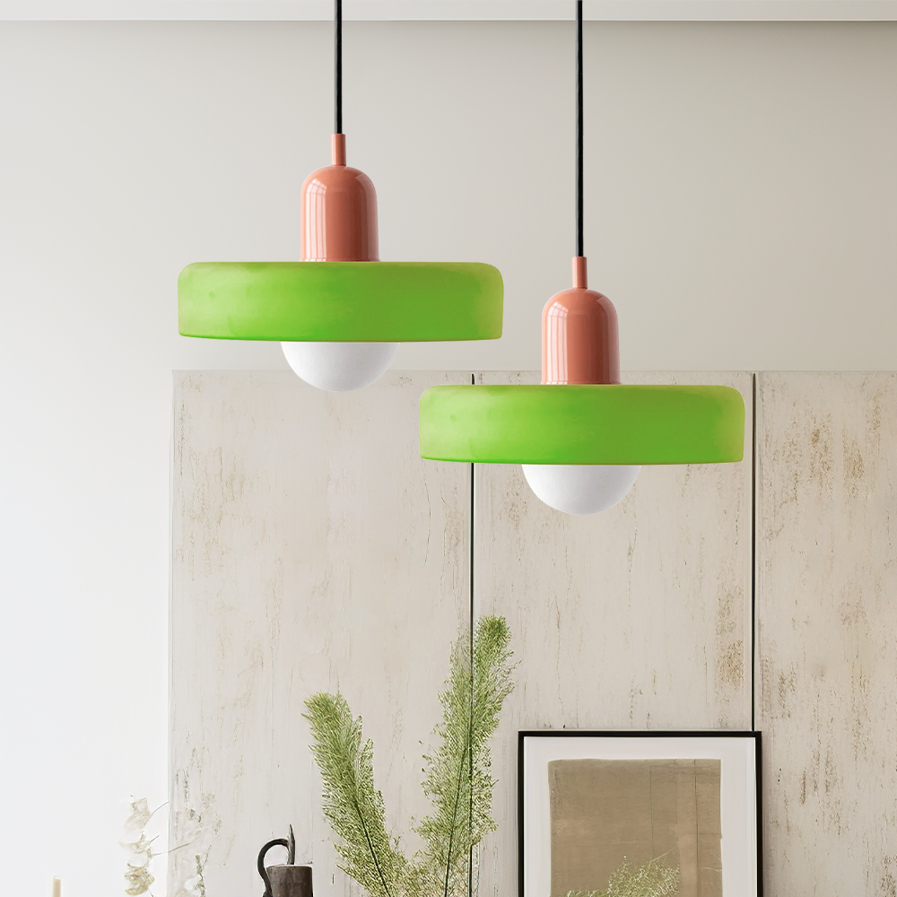 Variant image for Bauhaus Pendelleuchte aus Farbglas – Moderne Hängelampe für Esszimmer | D25/D35 cm, Verstellbare Höhe, Kunstvolles Design-15