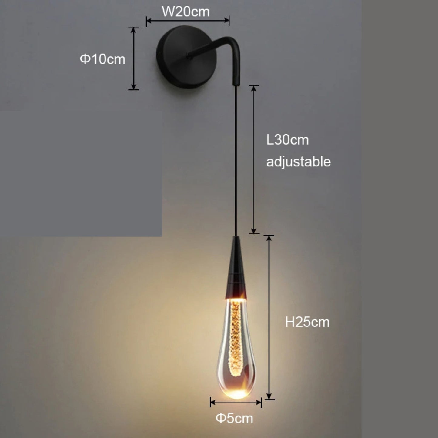 GlimmerGlass |  Moderne Kristall-Raindrop-Leuchte