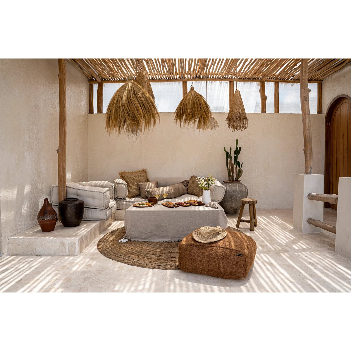 Rayung Hut Pendelleuchte – Natürliche Hängelampe aus Grasfaser, warmes Licht & Boho-Design für Wohn- & Essbereiche