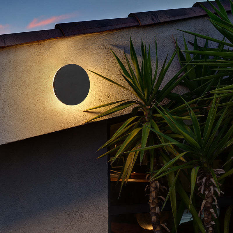 Moderne LED Wandleuchte Außen – Rundes Design, Wetterfest, IP65, Metall + Acryl, Durchmesser 18cm-6