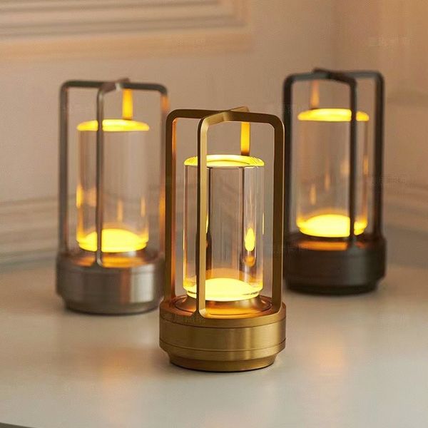 Klara Kristall-Tischlampe mit Touch-Panel und USB-Anschluss – Wiederaufladbare Nachttischlampe für Innen und Außen, 3-Farben-Dimmbar-6