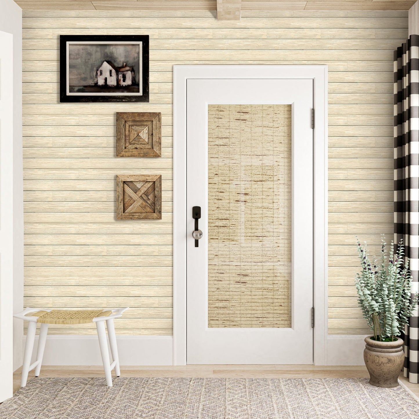 3D Buttergelbe Shiplap Wandpaneele | Selbstklebende Wandverkleidung 1
