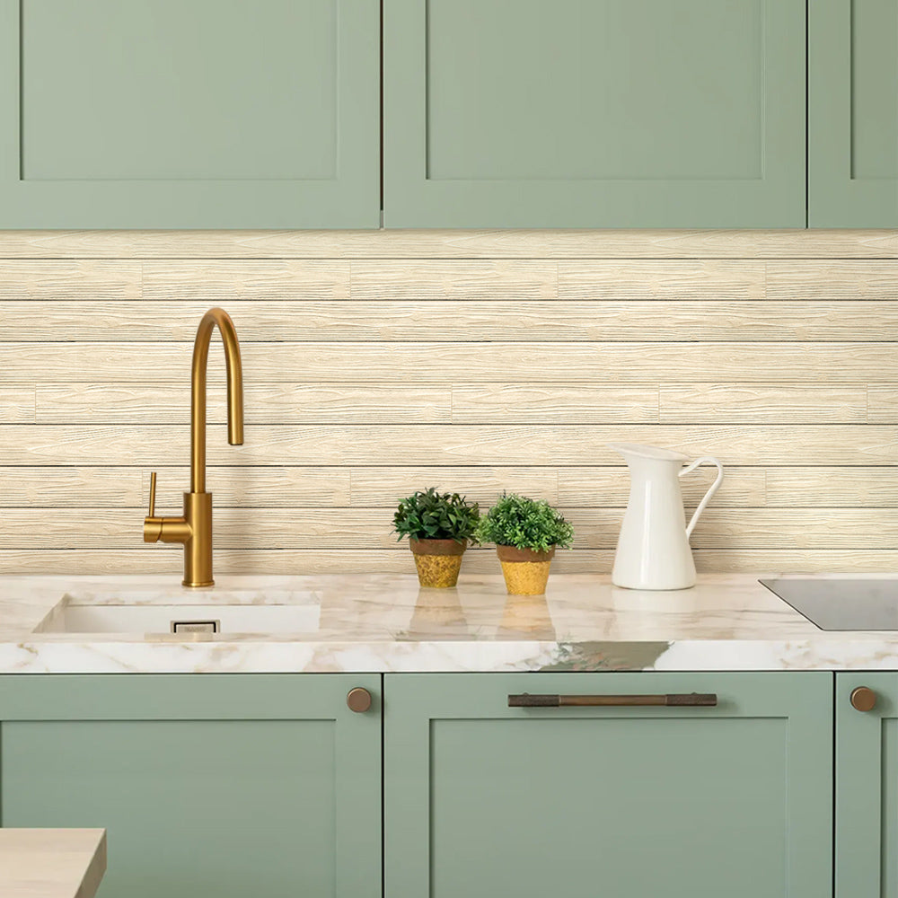 3D Buttergelbe Shiplap Wandpaneele | Selbstklebende Wandverkleidung 2