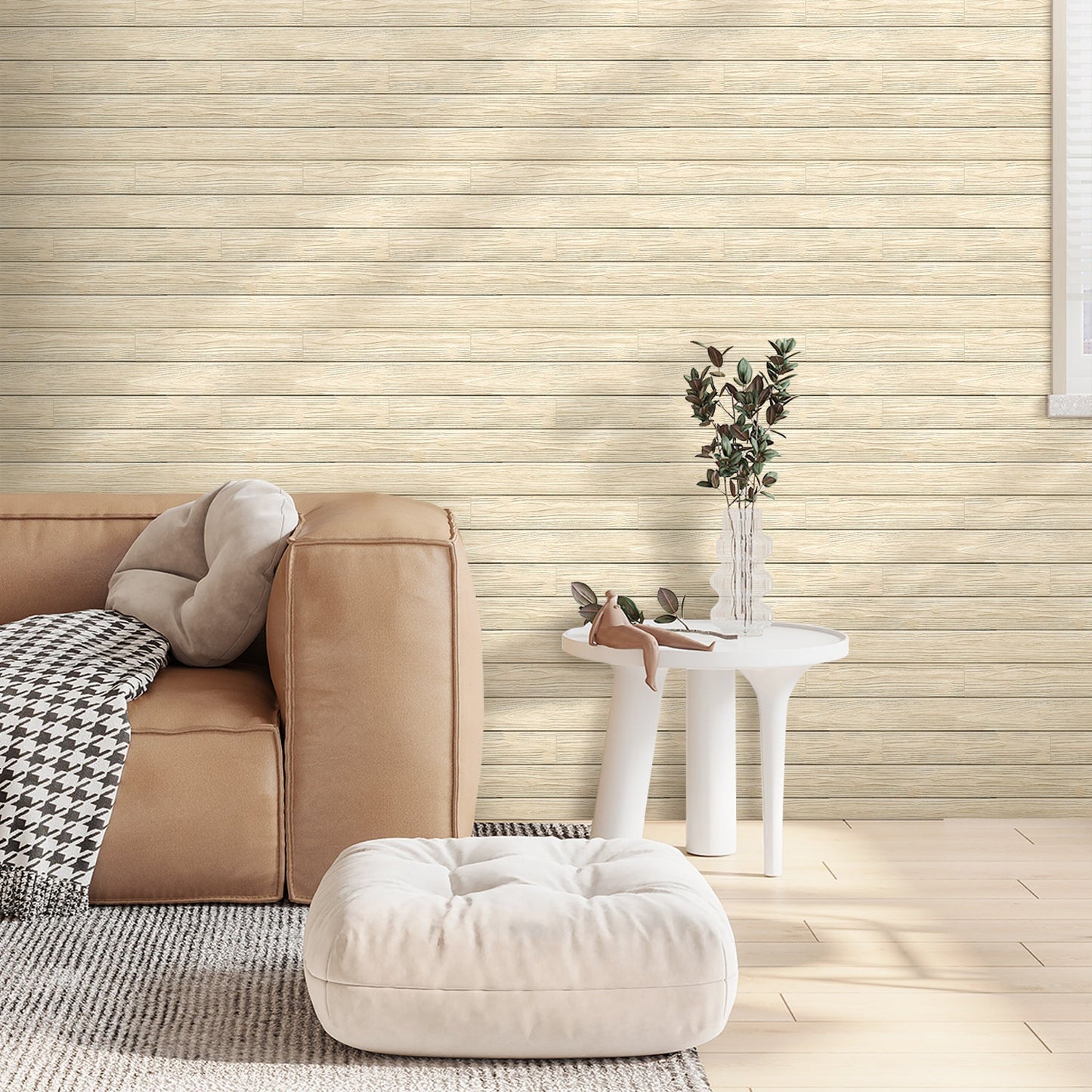 3D Buttergelbe Shiplap Wandpaneele | Selbstklebende Wandverkleidung 3