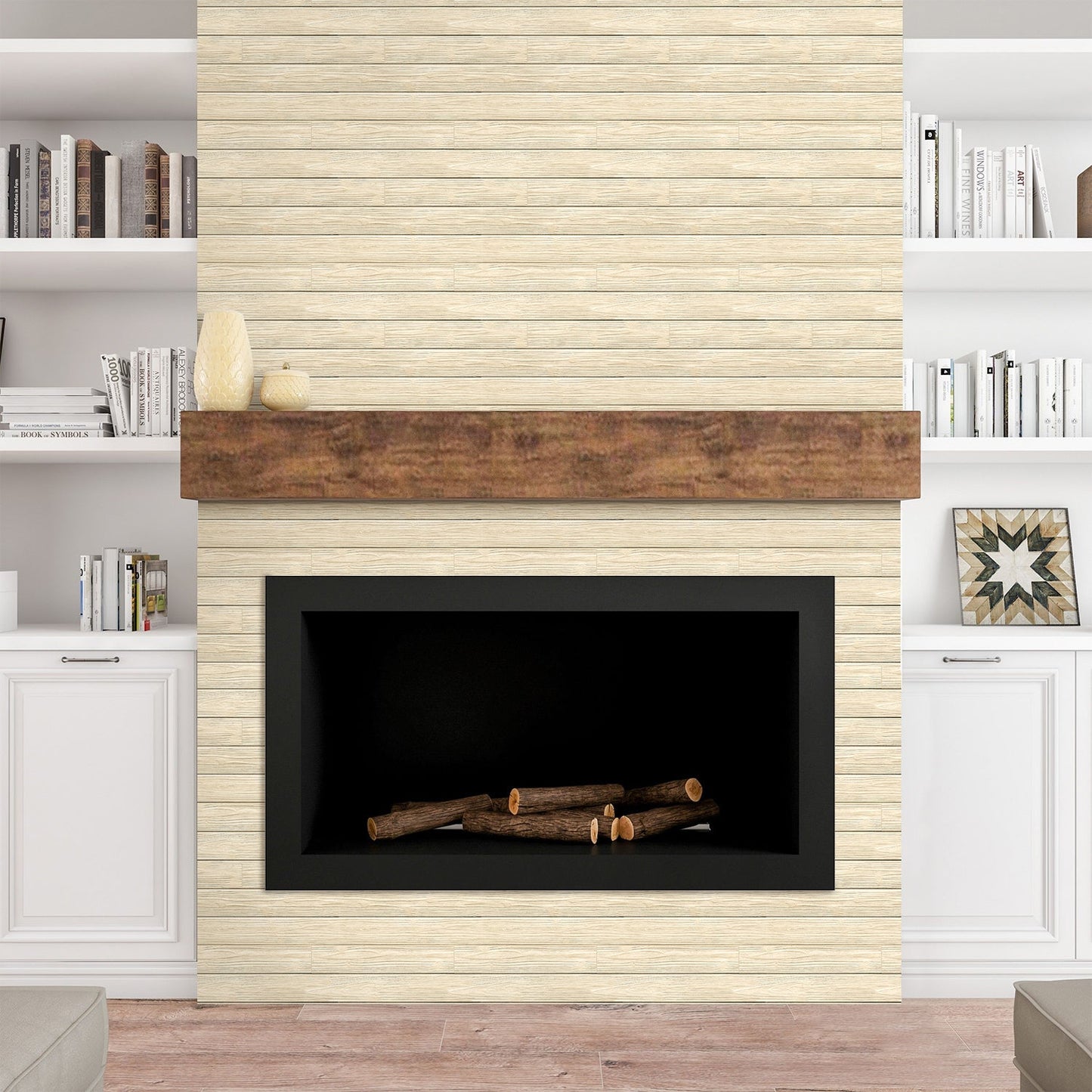 3D Buttergelbe Shiplap Wandpaneele | Selbstklebende Wandverkleidung 4