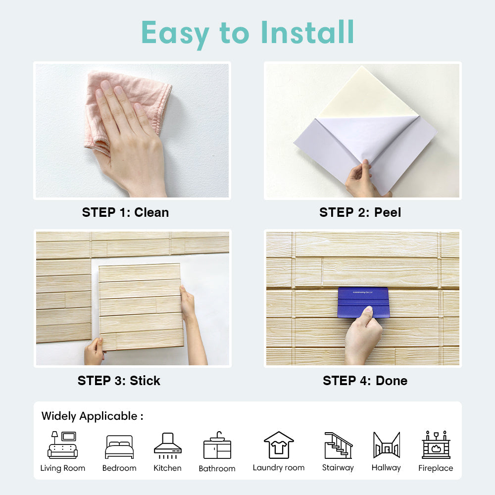 3D Buttergelbe Shiplap Wandpaneele | Selbstklebende Wandverkleidung 7