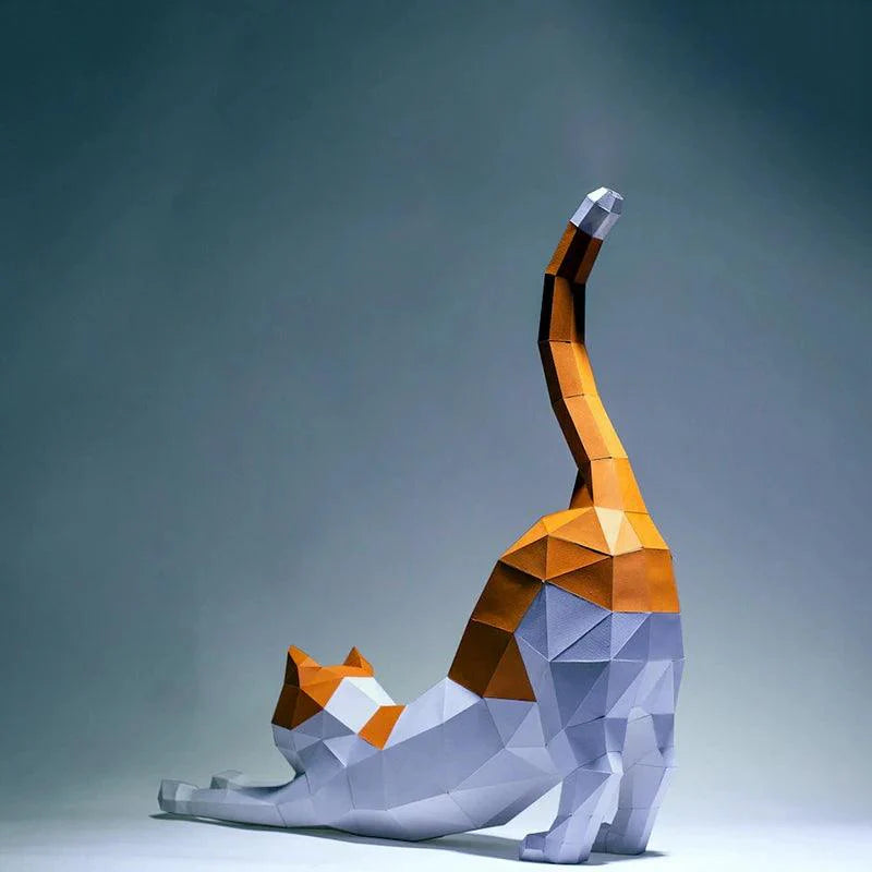 3D Katzen-Papercraft | DIY Dekoration für Kreative 3