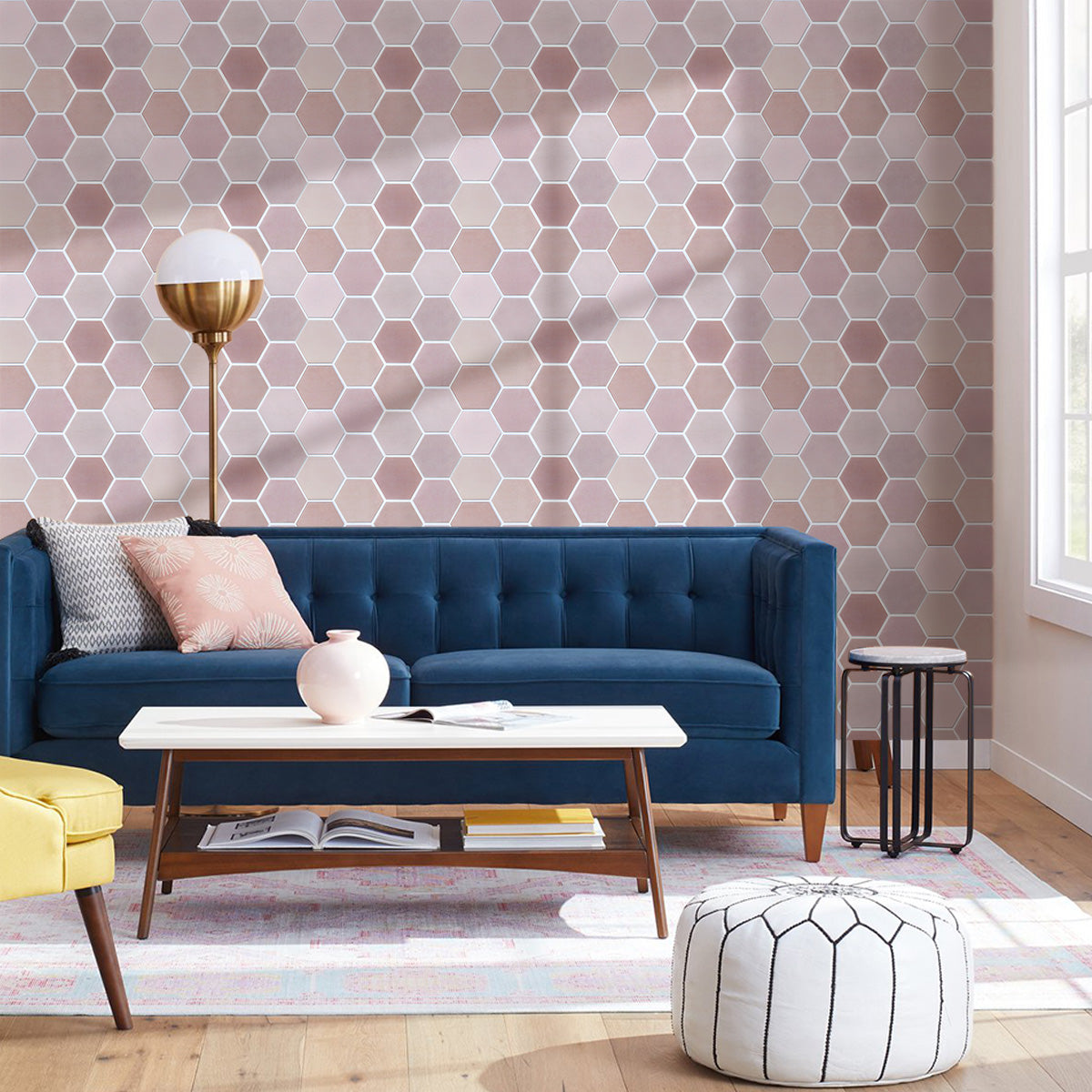 3D Pink Hexagon Klebefliesen | Wandfliesen für Bad und Küche 2