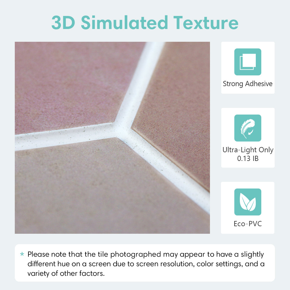 3D Pink Hexagon Klebefliesen | Wandfliesen für Bad und Küche 5