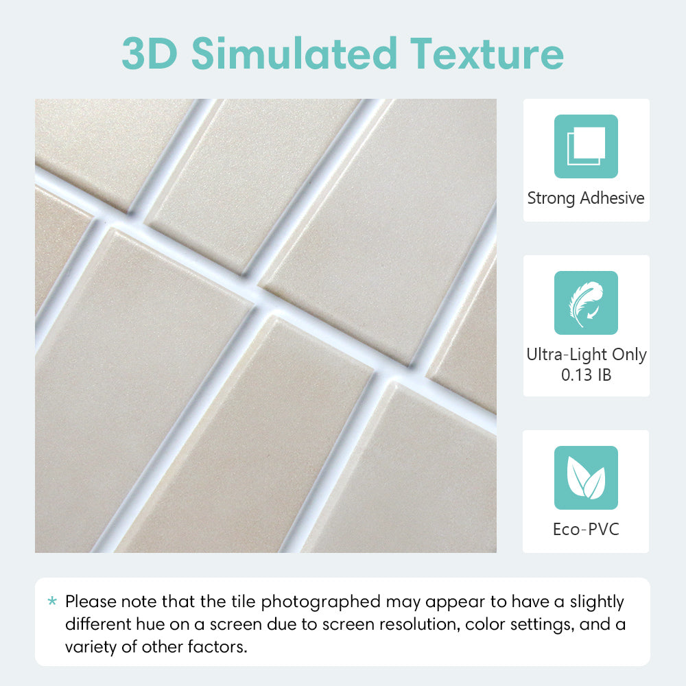 3D Trapez Creme | Selbstklebende Wandfliesen kaufen 5