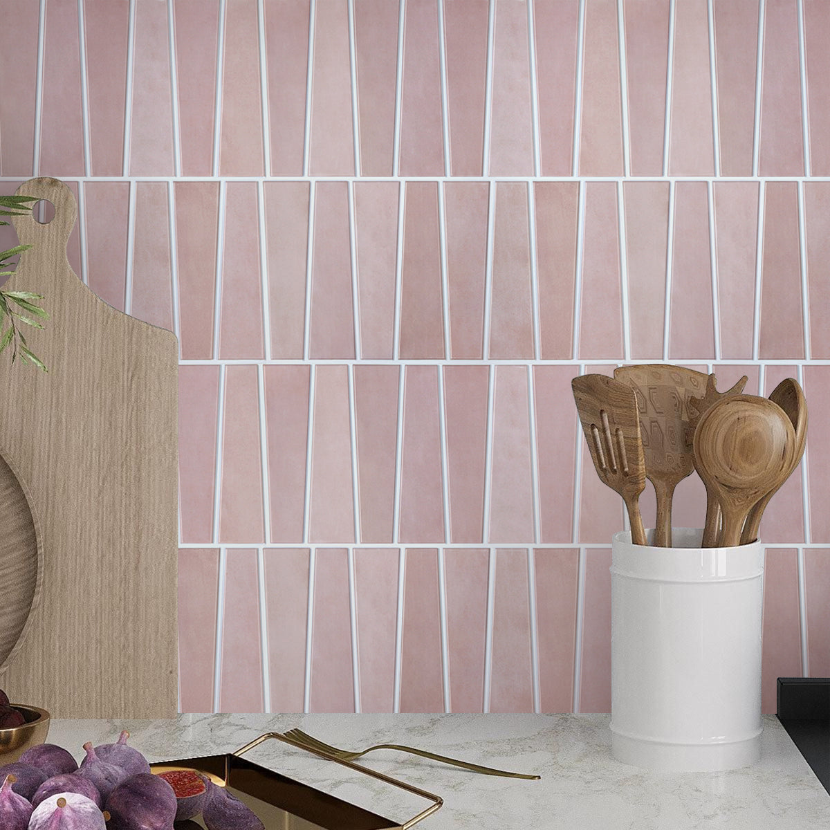 3D Trapez Pink Selbstklebende Wandfliesen | Moderne Wandpaneele 4