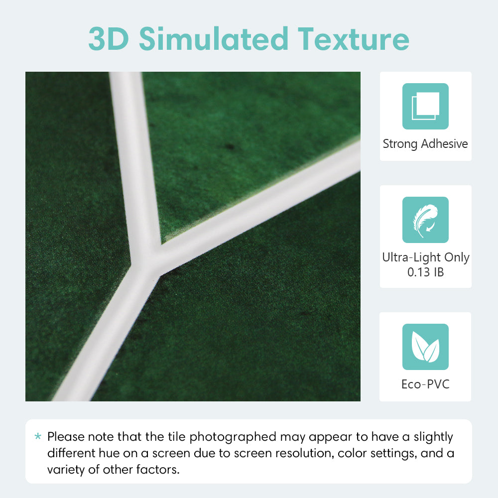 3D Waldgrün | Hexagon Peel and Stick Wandfliese für Bad und Küche 5
