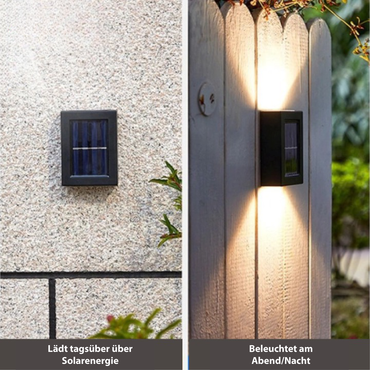LED Solar Wandleuchte Deluxe | Kabellose Außenbeleuchtung mit Automatischer Steuerung und IP65 Wasserdichtigkeit-3