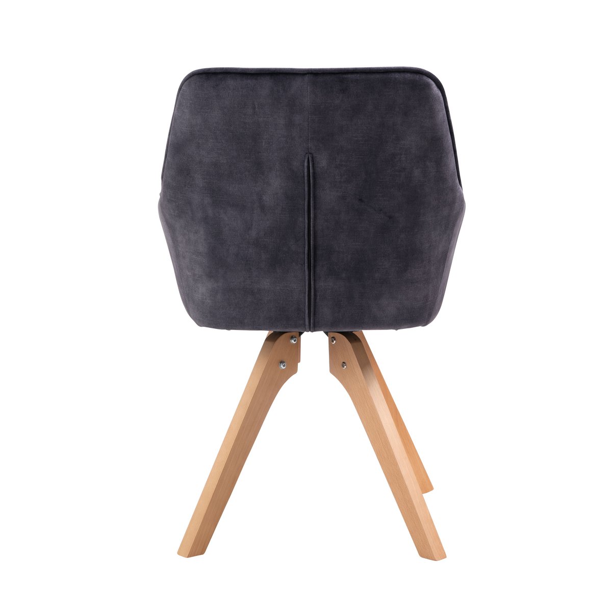 5-delige eethoek – eettafel in matgrijs met massief houten frame & 4 fluwelen armstoelen – retrodesign