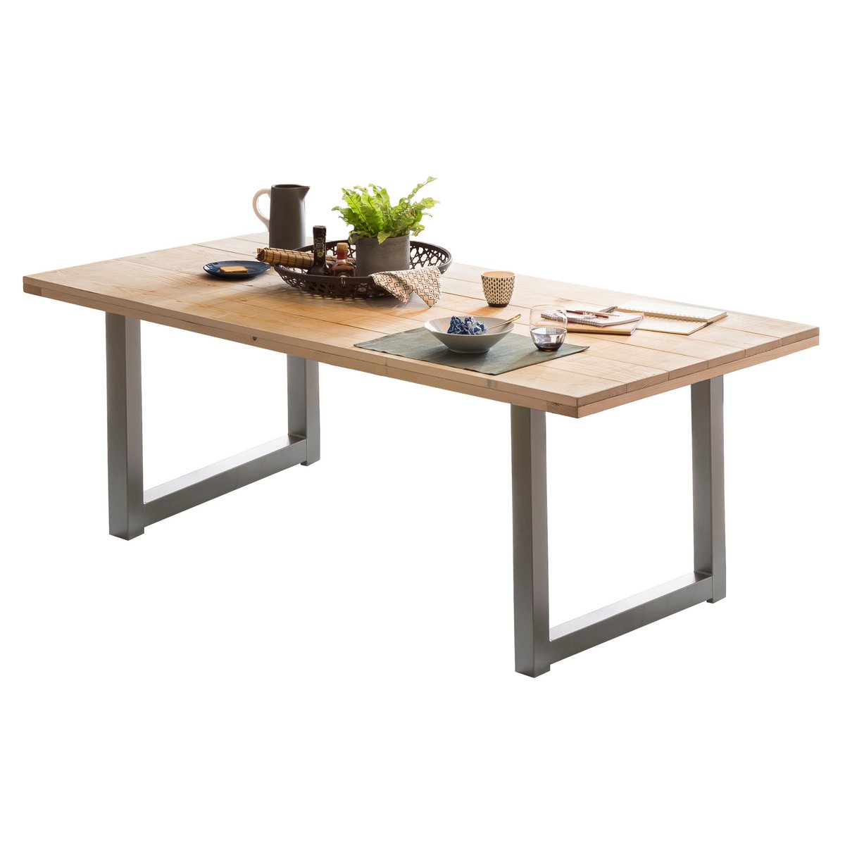Moebilia Esstisch 200x100 cm aus Mangoholz & Metall – Industrial Design im Factory Look