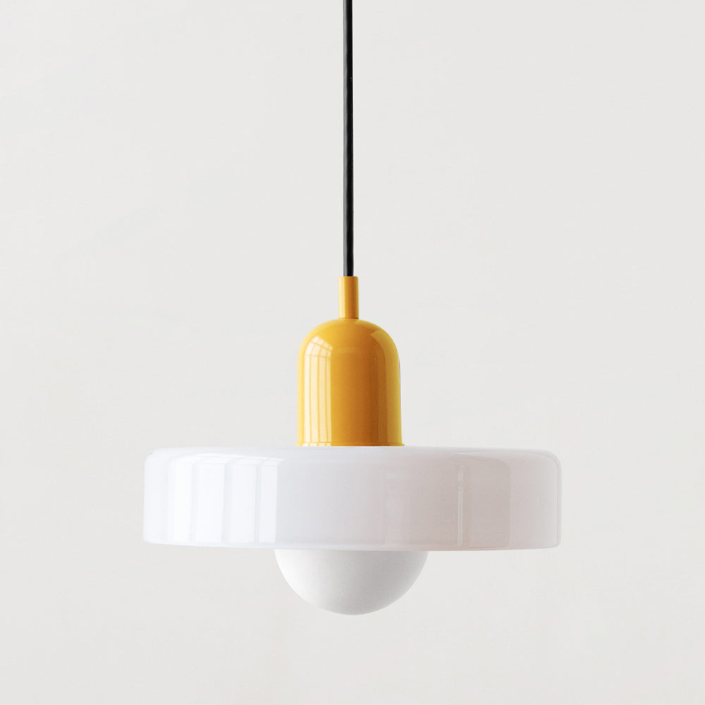 Variant image for Bauhaus Pendelleuchte aus Farbglas – Moderne Hängelampe für Esszimmer | D25/D35 cm, Verstellbare Höhe, Kunstvolles Design-11