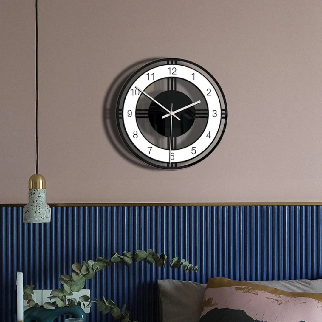 Schwarze Wanduhr | Moderne Wanddekoration für Wohnzimmer 4