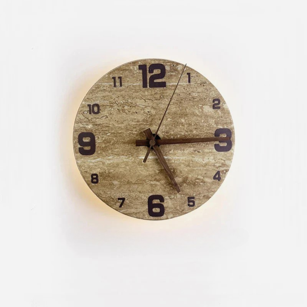 Secunda | Moderne Marmor LED Wanduhr 23 cm 4