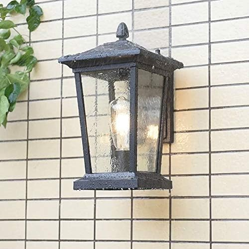 Rustikale Außenwandleuchte aus Edelstahl mit Wasserdichtem Glasschirm | E27 Fassung, Vintage-Design für Stilvolle Akzente-5