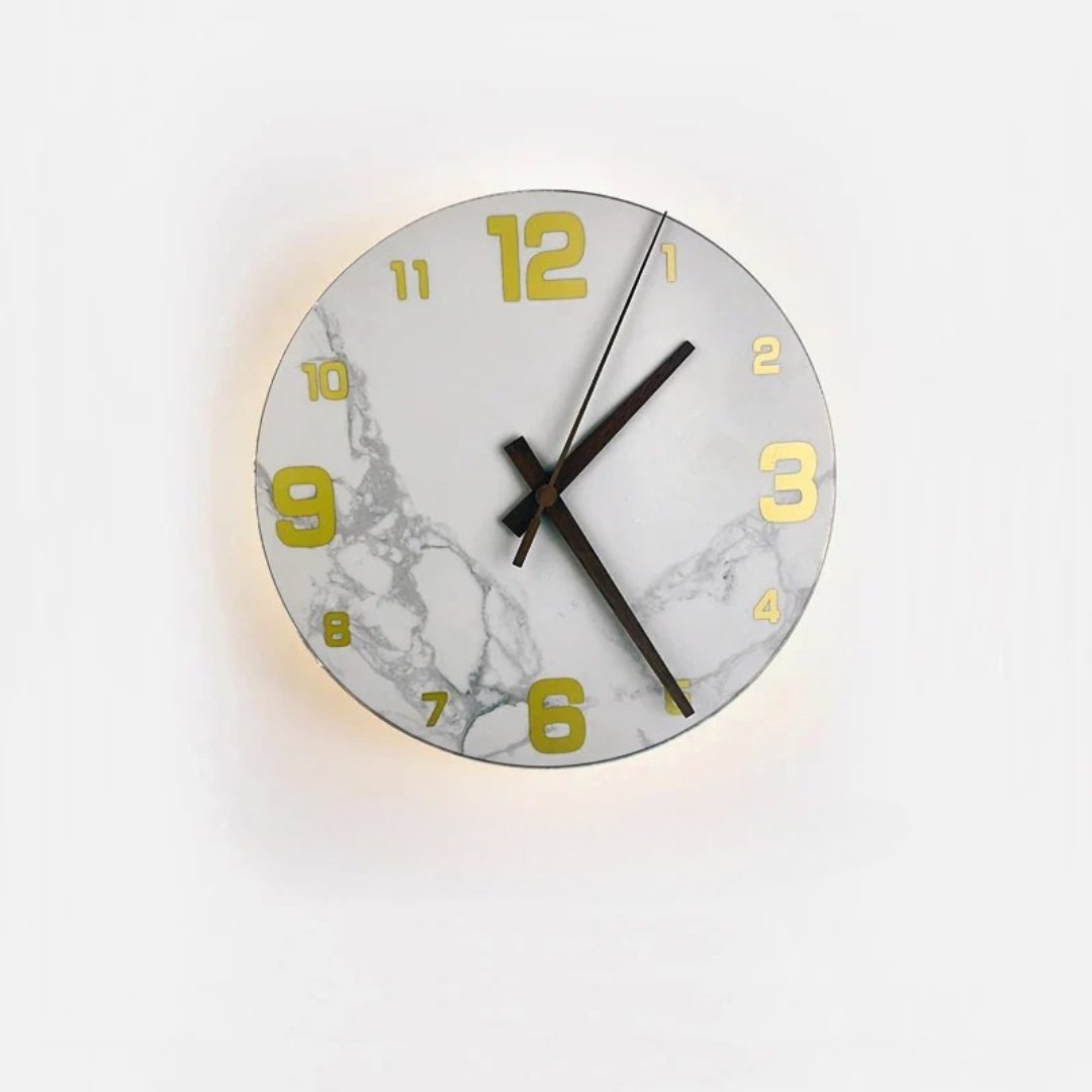 Variant image for Secunda | Moderne Marmor LED Wanduhr 23 cm-5