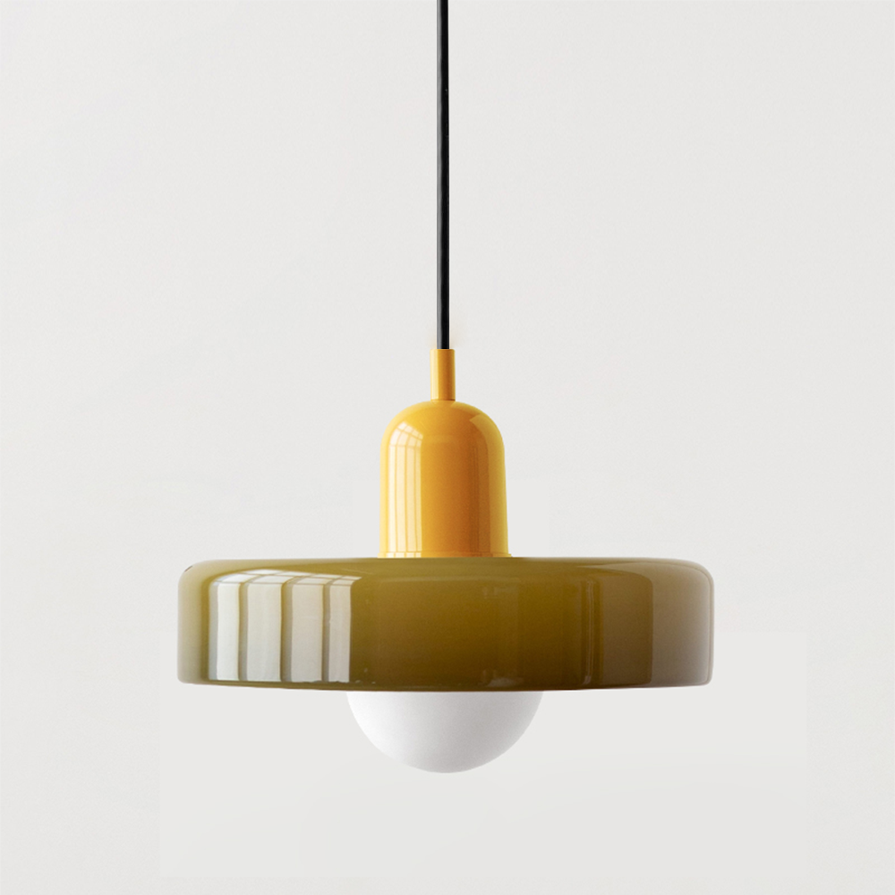 Variant image for Bauhaus Pendelleuchte aus Farbglas – Moderne Hängelampe für Esszimmer | D25/D35 cm, Verstellbare Höhe, Kunstvolles Design-47