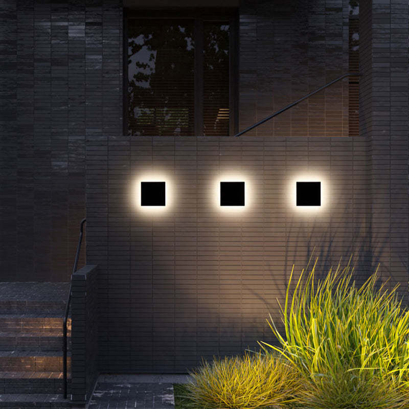 Moderne LED Wandleuchte Außen – Rundes Design, Wetterfest, IP65, Metall + Acryl, Durchmesser 18cm-5