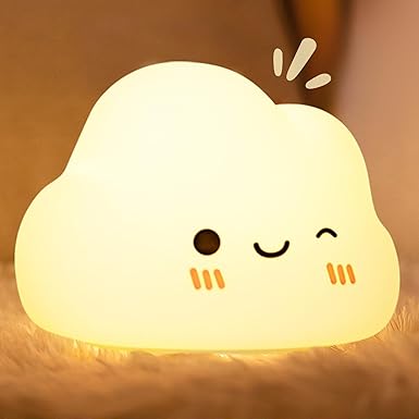 FluffLite Nachtlicht – Weiches Wolkenlicht aus BPA-freiem Silikon