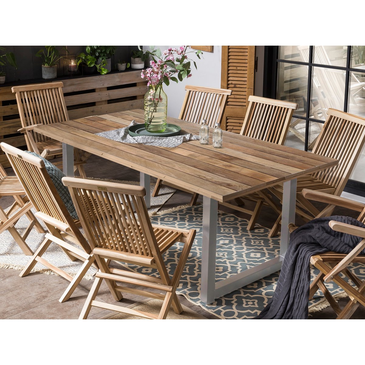 Moebilia Esstisch 200x100 cm aus Mangoholz & Metall – Industrial Design im Factory Look