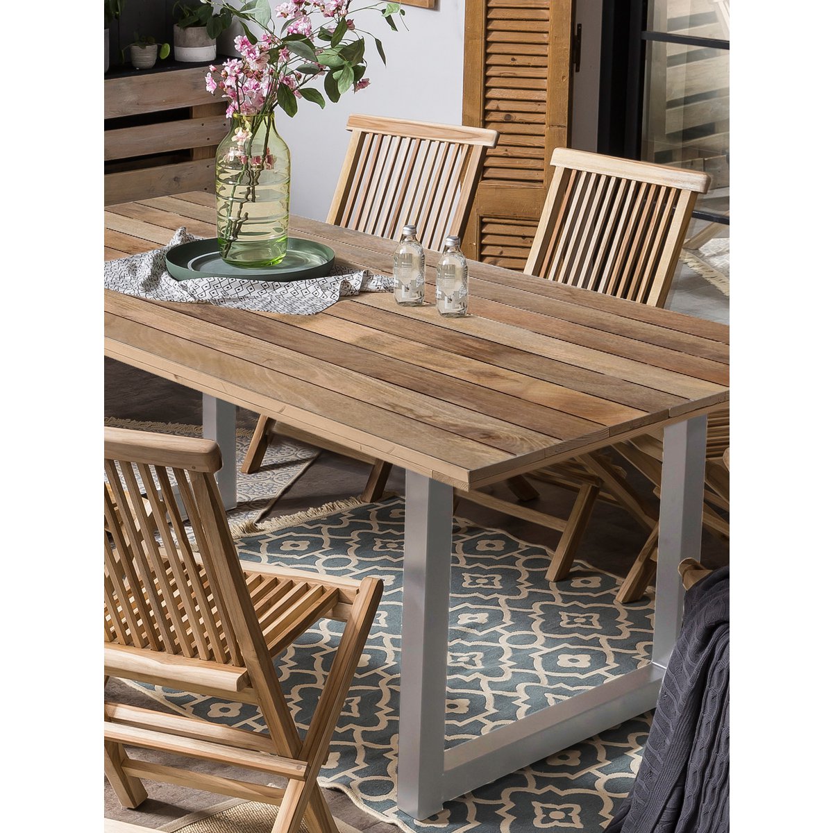 Moebilia Esstisch 200x100 cm aus Mangoholz & Metall – Industrial Design im Factory Look