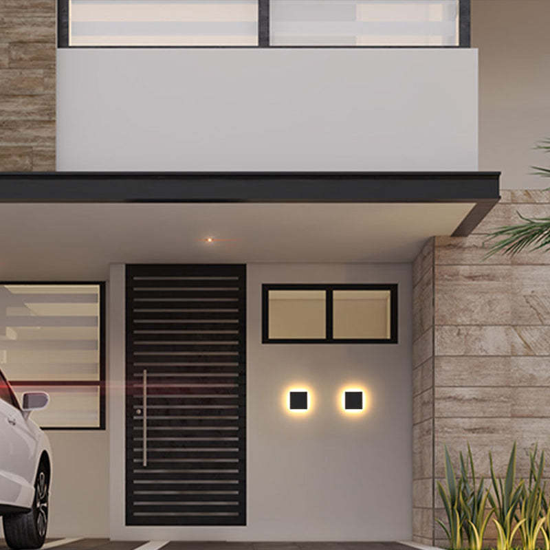 Moderne LED Wandleuchte Außen – Rundes Design, Wetterfest, IP65, Metall + Acryl, Durchmesser 18cm-3