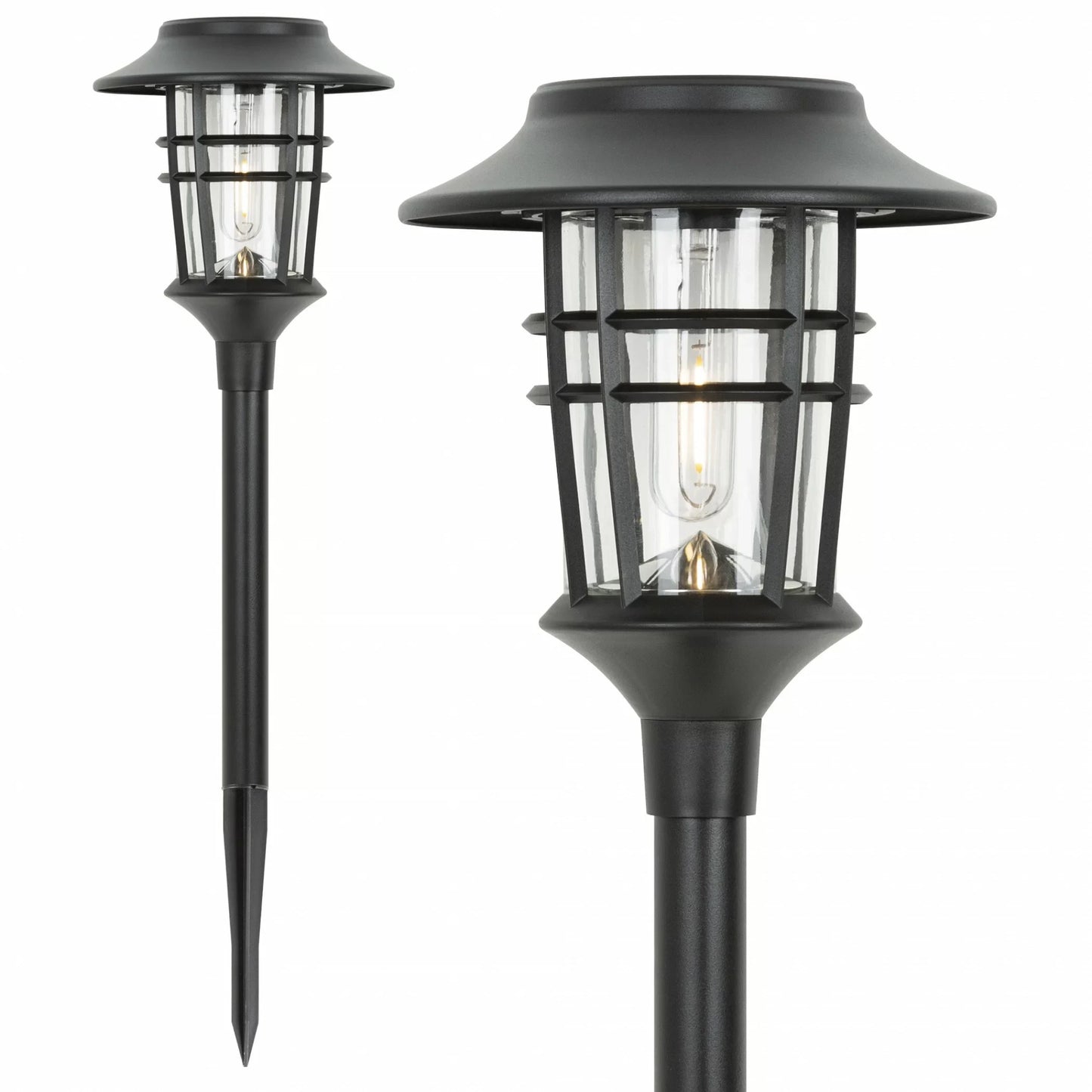 Solar Fackel Set mit 6 LED Gartenlampen – Nachhaltige Solar Gartenleuchten für Stimmungsvolle Außenbeleuchtung in Schwarz-4