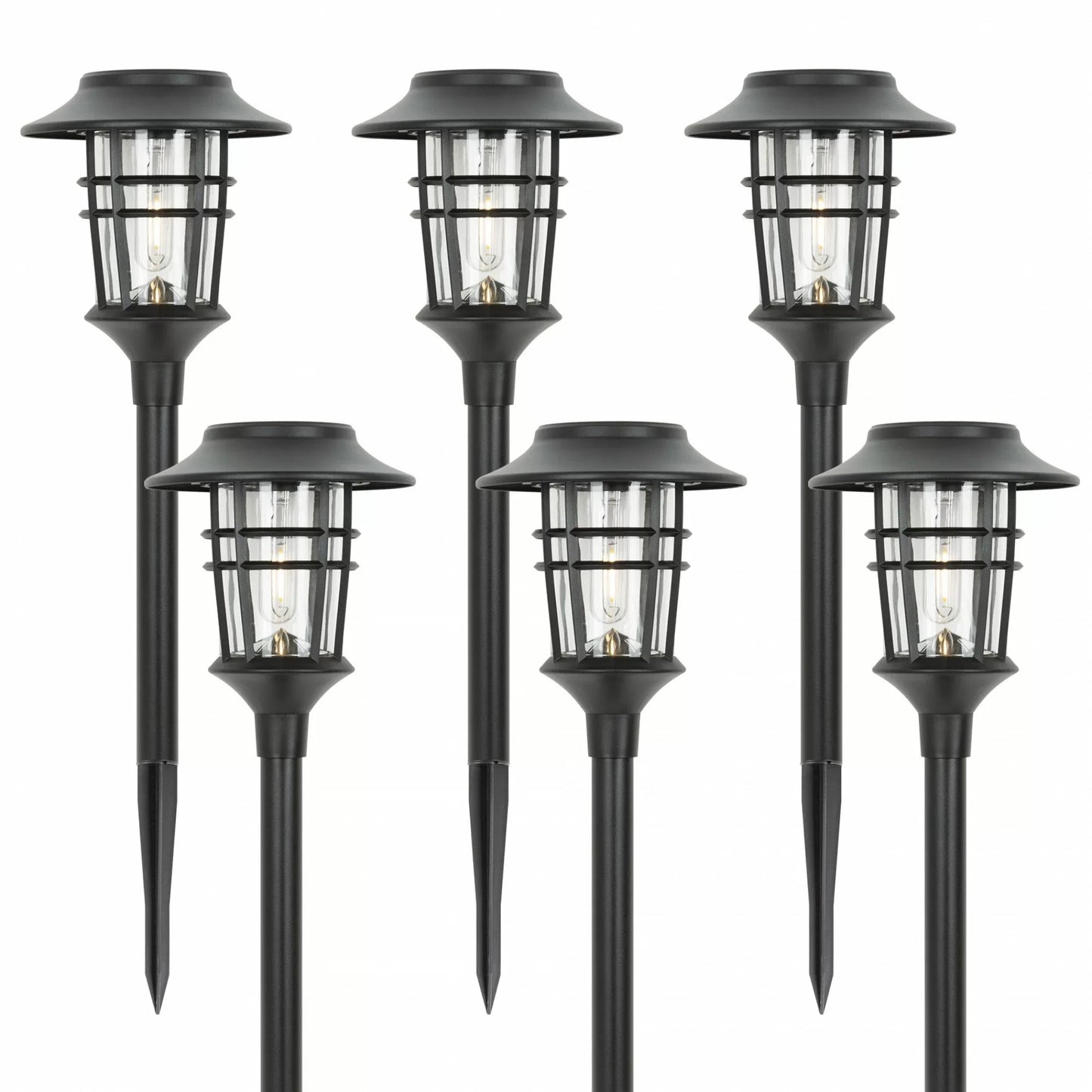 Solar Fackel Set mit 6 LED Gartenlampen – Nachhaltige Solar Gartenleuchten für Stimmungsvolle Außenbeleuchtung in Schwarz-1