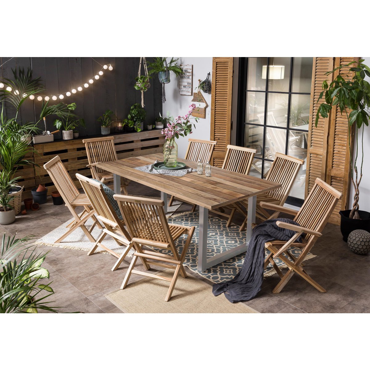 Moebilia Esstisch 200x100 cm aus Mangoholz & Metall – Industrial Design im Factory Look