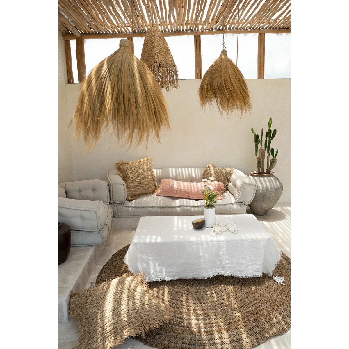 Rayung Hut Pendelleuchte – Natürliche Hängelampe aus Grasfaser, warmes Licht & Boho-Design für Wohn- & Essbereiche