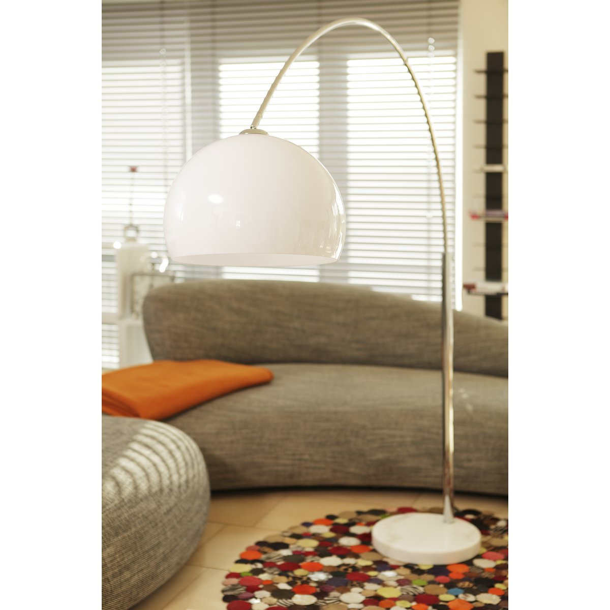Retro arc lamp height adjustable with marble base - 208 CM