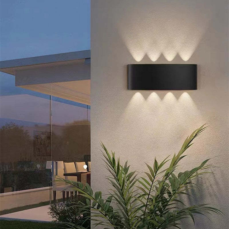 Moderne Wasserdichte LED-Außenwandleuchte aus Aluminium | Stilvolles Design mit Einzigartiger Lichtverteilung, 4W-12W-2