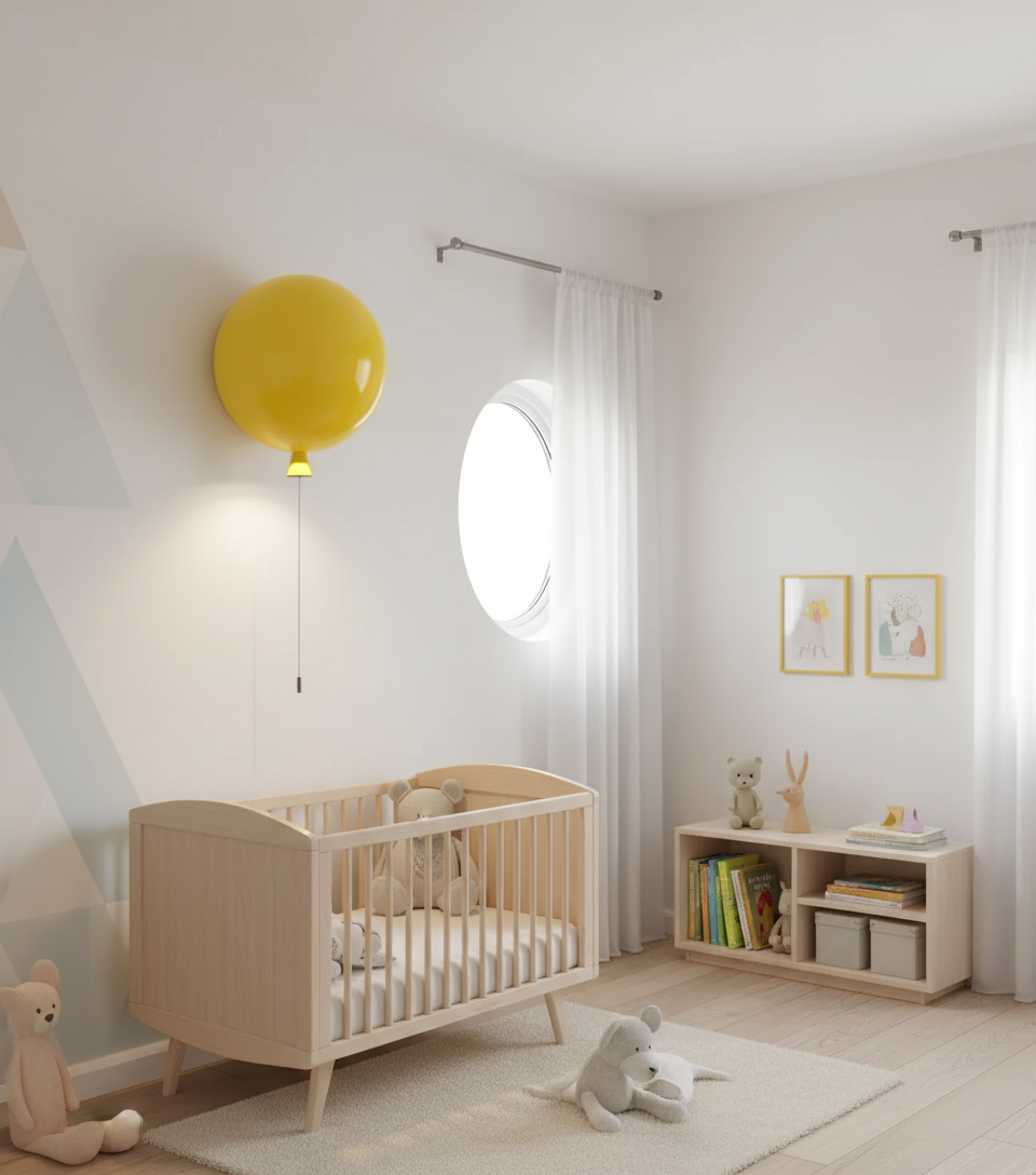 Moderne kleurrijke ballonwandlamp – Creatieve LED wandlamp met trekker voor slaapkamer