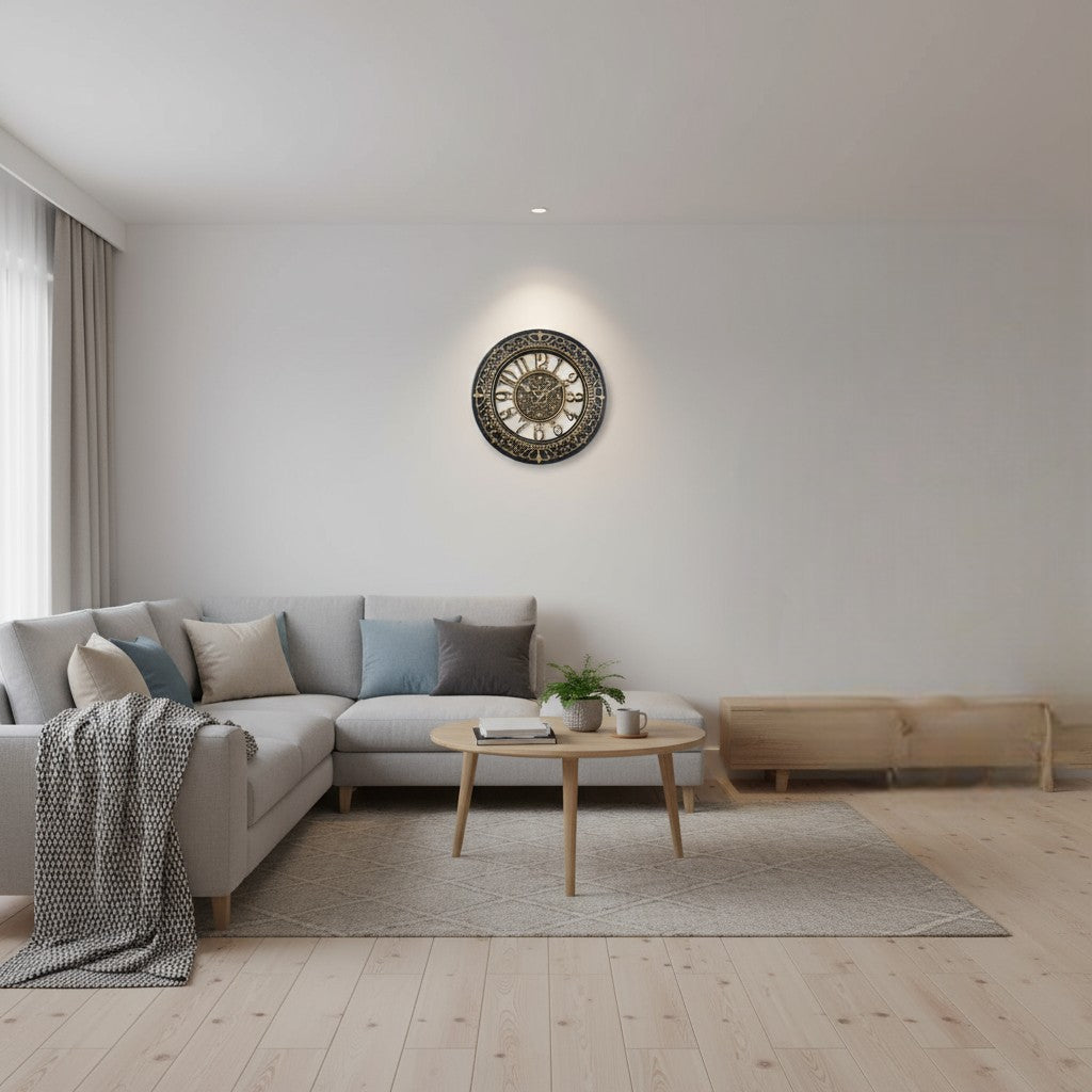 Large Black Modern Wall Clock | Elegant Wall Clock