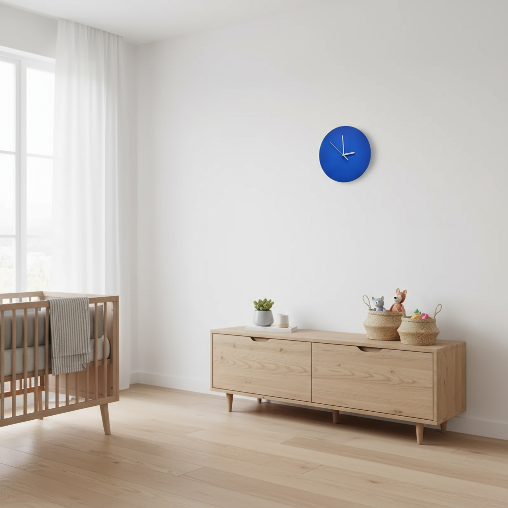 CobaltTick | Wanduhr Modern Kobaltblau 30 cm MDF-Holz