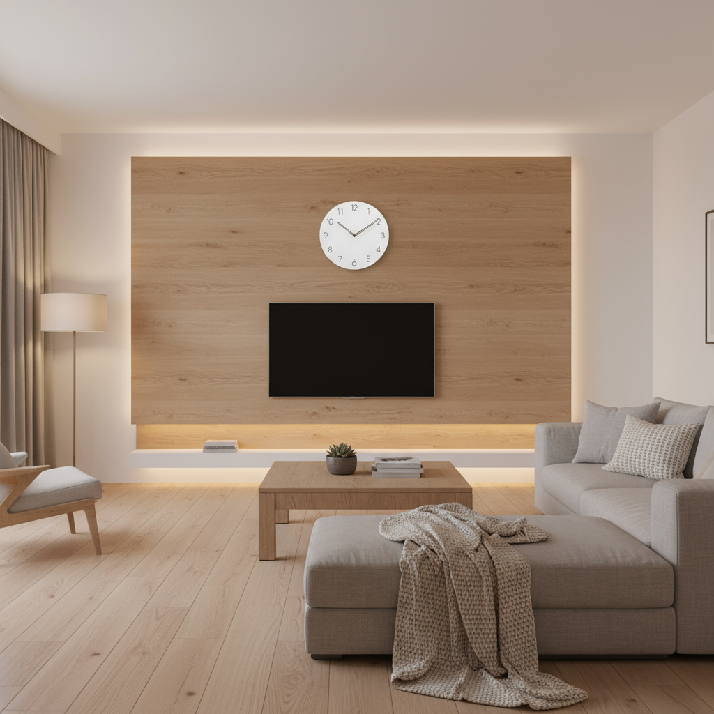 Large Wooden Wall Clock Modern | Minimalist Wall Design