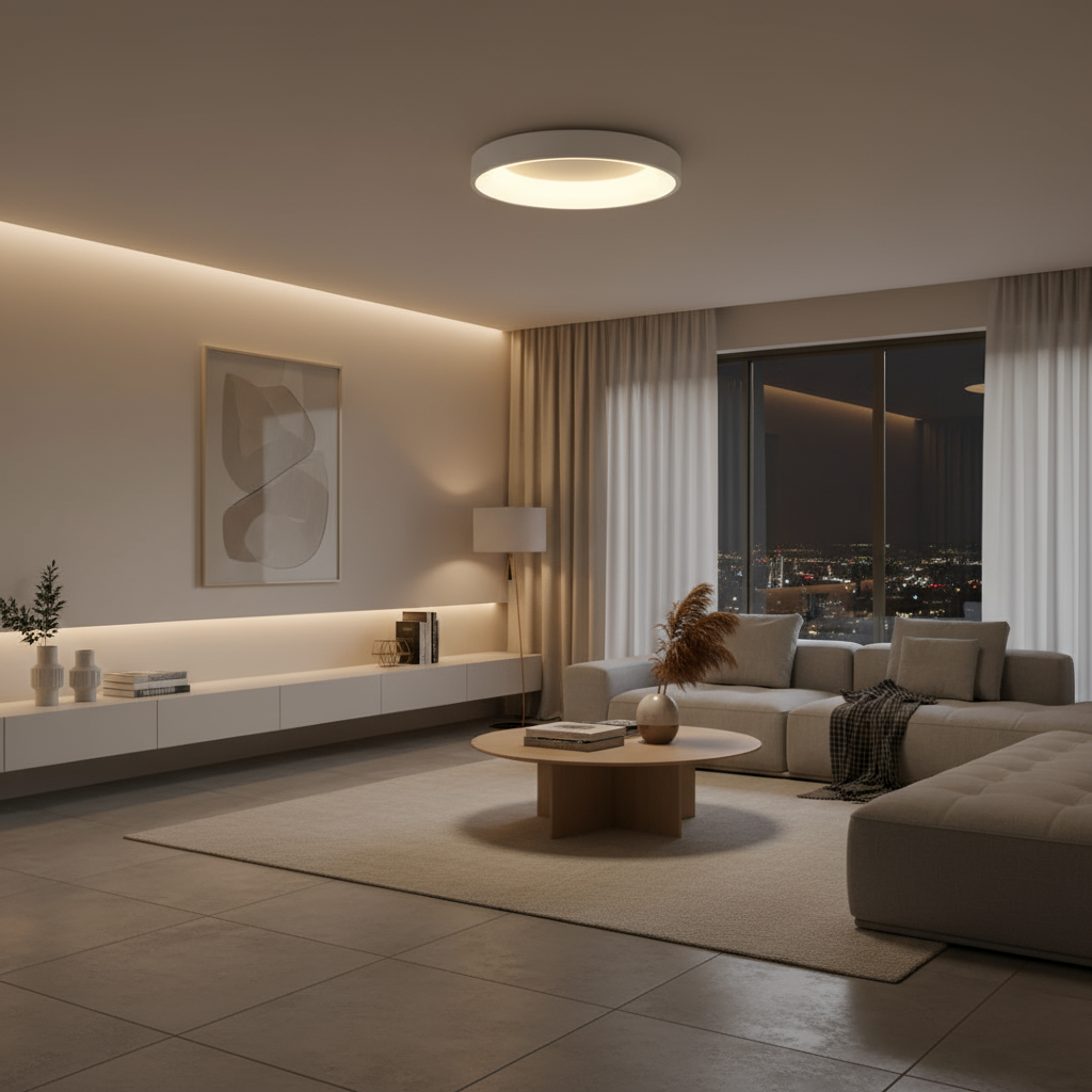 Noordse ronde LED-plafondlamp | plafondlamp woonkamer