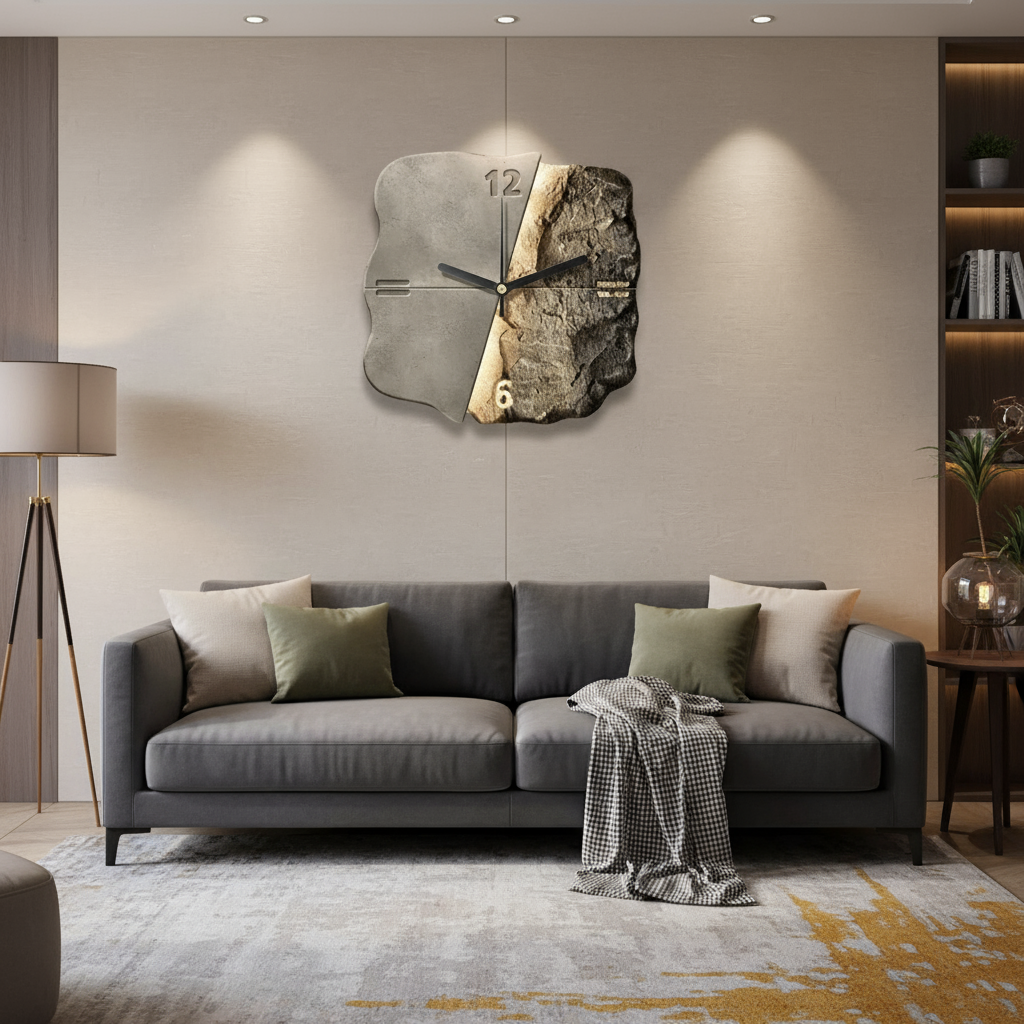 Clockistry | Grote wandklok modern 50 cm 3D-ontwerp blikvanger