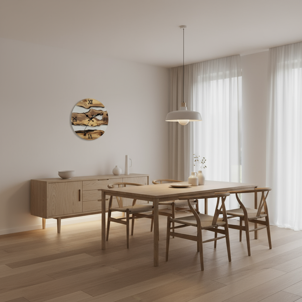 Grane | Moderne Schwarze Wanduhr 30 cm aus Acryl