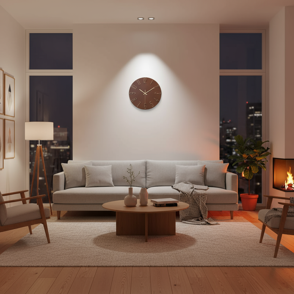 Moderne Wanduhr Schwarz | Zeitlose Wanddekoration 30 cm