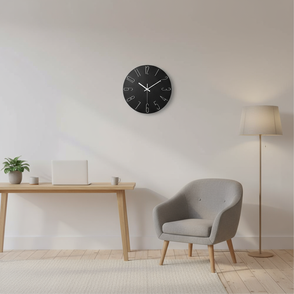 Edel | Moderne Wanduhr für das Wohnzimmer 30 cm