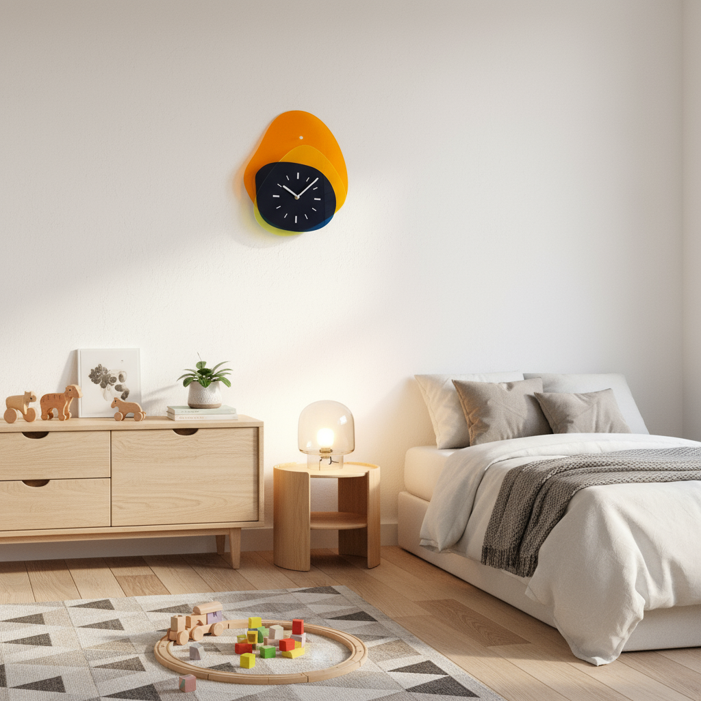 HueTime | Wanduhr Modern Neon Blau 25x35 cm Acryl