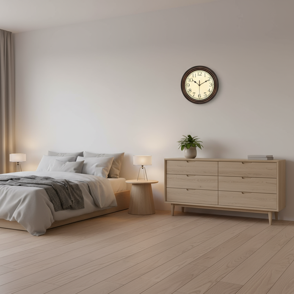 Nostga | Große Holz-Wanduhr Retro Hingucker 35 cm