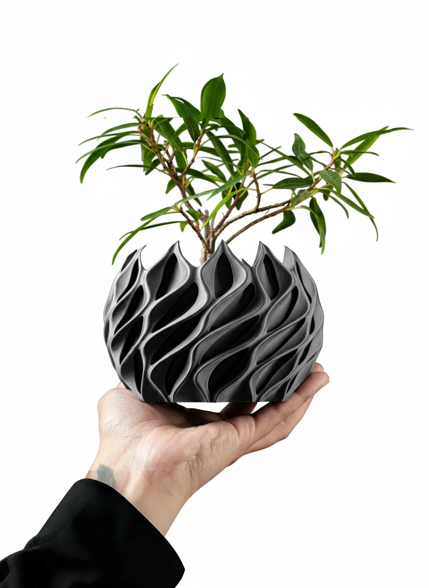 Geometrische bloempot | 3D-geprinte plantenbak van bioplastic
